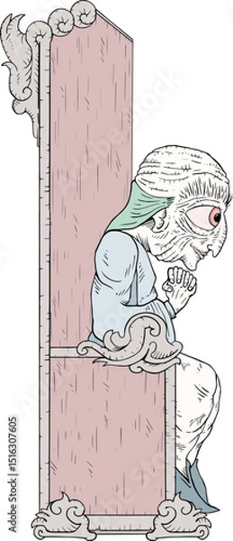 Fototapeta Design of old wise man praying