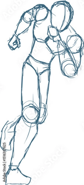 Fototapeta Design of sketch body reference draw
