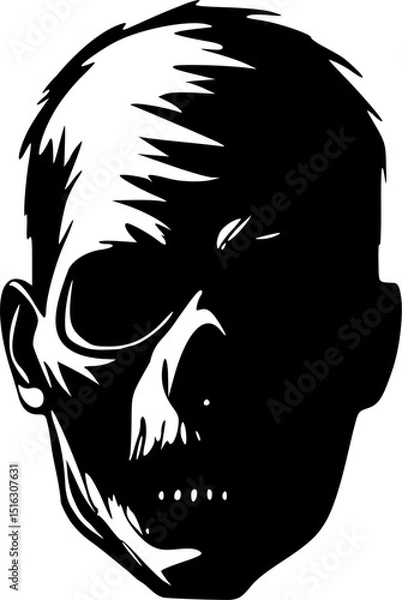 Fototapeta Dead man zombie face draw