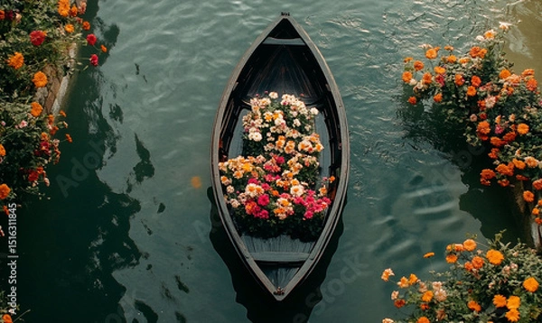Obraz boat full with flower