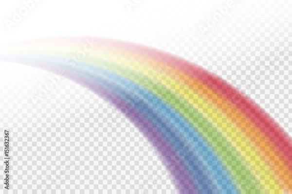 Fototapeta Vector realistic isolated rainbow effect on the transparent background.