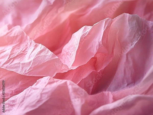 Fototapeta Abstract pink textile texture with soft light and shadows create sensual aesthetic