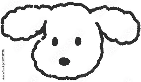 Obraz 푸들 강아지 얼굴 손그림 컬러링 일러스트