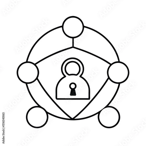 Obraz Security and data protection icon representing network safeguarding digital privacy and confidentiality
