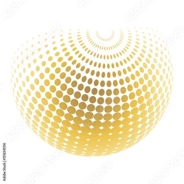 Fototapeta Contemporary set of halftone rounded 3d figures.