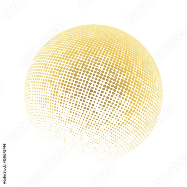 Fototapeta Contemporary set of halftone rounded 3d figures.