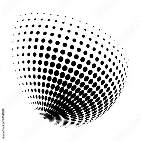 Fototapeta Contemporary set of halftone rounded 3d figures