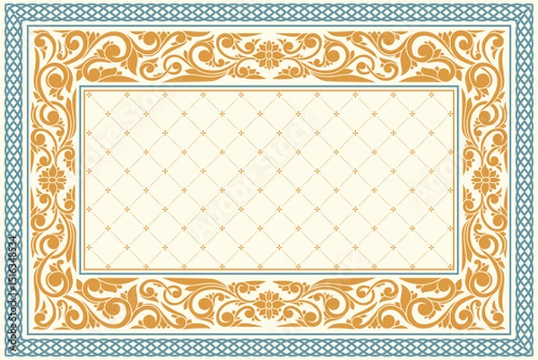 Obraz Decorative ornate retro floral blank frame template