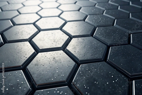 Fototapeta Abstract dark hexagon pattern background texture