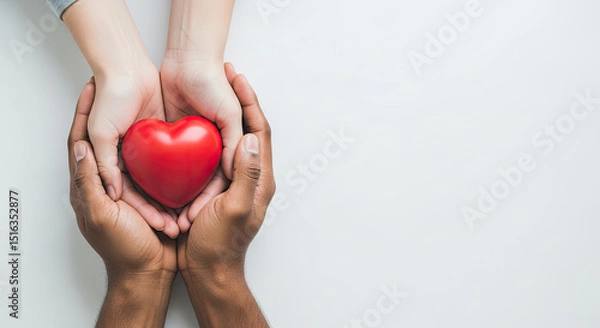 Obraz Sharing love and care a tender moment captured forever symbol of hope and compassion