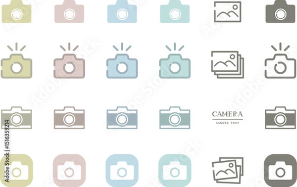 Fototapeta シンプルなカメラアイコン素材セット / vector eps