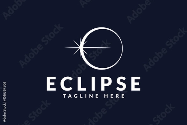 Fototapeta eclipse logo vector illustration, circle sunshine logo template