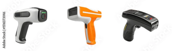 Fototapeta Handheld Barcode Scanner PNG – Portable Wireless Scanner Device Isolated on Transparent Background
