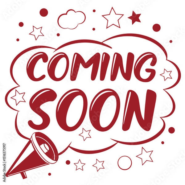 Fototapeta Coming Soon Text Style in Text Effect Comic Background. Vector Art Illustration.
