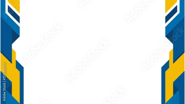 Obraz Modern geometric side border background in blue and yellow