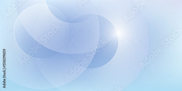 Fototapeta Abstract circle lines on light blue background. Geometric stripe line art design for poster, brochure, cover, website, header, web banner, presentation.
