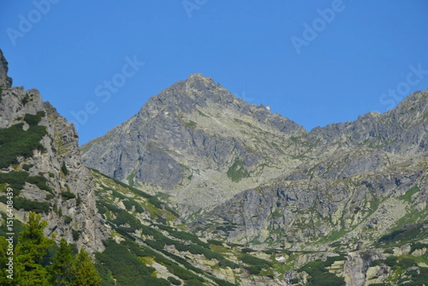 Obraz Mlynicka dolina, a valley located in the Slovak High Tatras. View from the Solisko Express chairlift; Slovakia