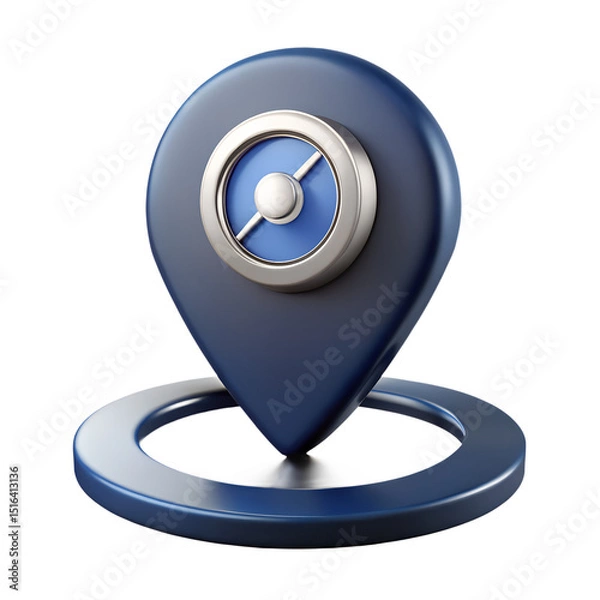 Obraz Modern 3d rendering of a navigation location pin icon isolated on a transparent background design representing a point of interest.