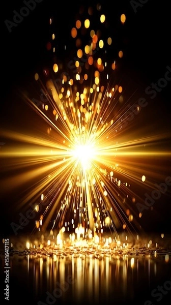 Fototapeta Sparkling explosion, dark background