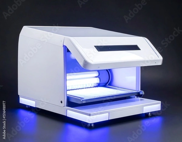 Fototapeta White, modern machine with illuminated base and UV lights