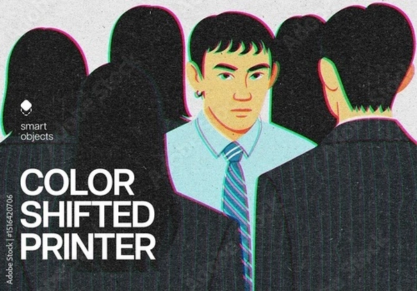 Fototapeta Retro Color Shifted Design Effect Mockup