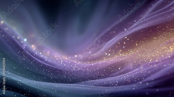 Obraz 紫色の幻想的な流れと光粒子背景