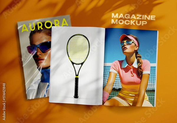 Obraz Opened Pages Magazine Mockup