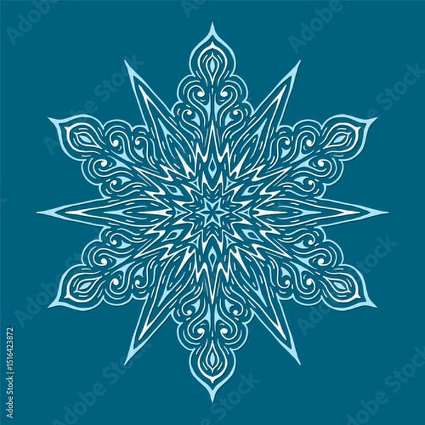 Obraz Snowflake. Decoration for New Year, Christmas and winter holidays. Vector illustration