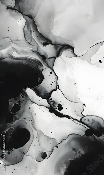 Obraz Elegance unfolds in a monochrome dance creating a captivating abstract symphony of shades and tones a visually stunning and harmonious composition