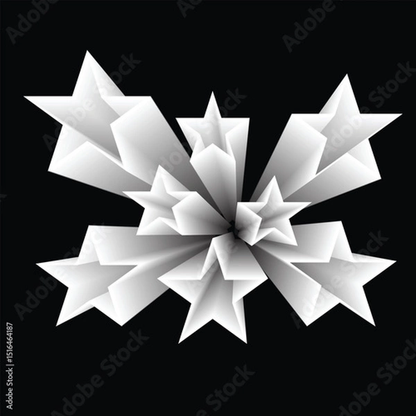 Fototapeta Abstract background with 3d stars