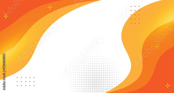 Fototapeta orange and yellow gradient waves background. Modern futuristic gradient orange abstract fluid shape background. Summer orange gradient waves wallpaper.