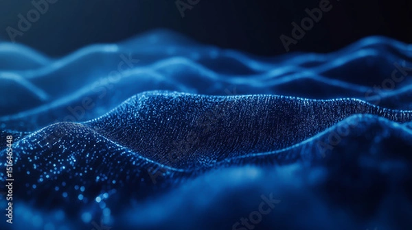 Fototapeta Abstract Blue Water Wave with Shimmering Reflections and Soft Light Effects