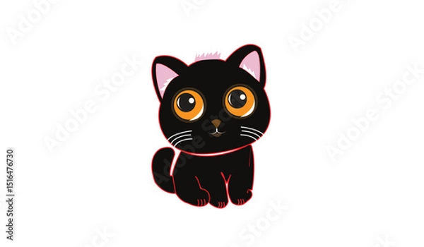 Obraz Cat cute emoji icon vector image.