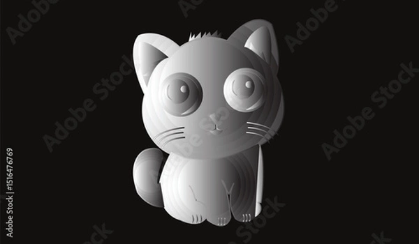 Obraz Cat cute emoji icon vector image.