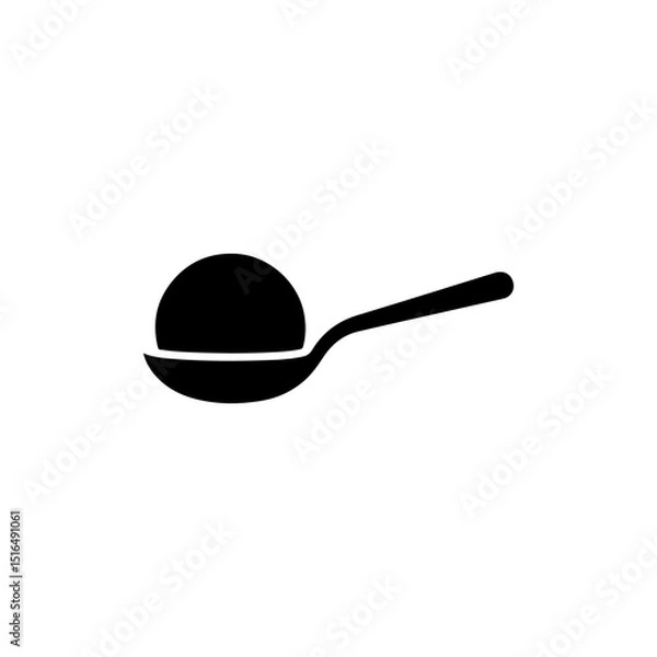 Obraz Spoon ice creame  silhouette icon vector flat design.