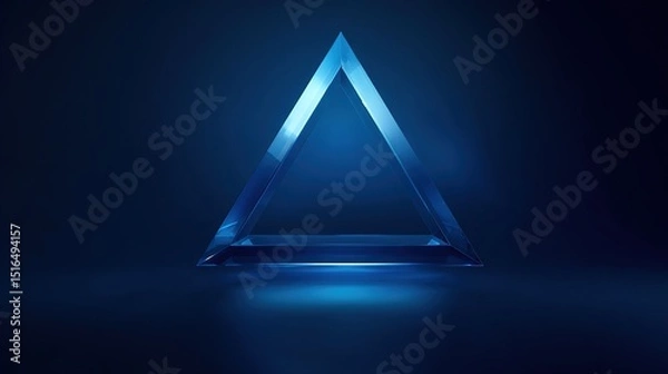 Fototapeta Floating Glass Triangle Dark Blue Abstract Design Geometric Art Minimalist Composition Modern Graphic Element Conceptual Shape Cool Background Visual
