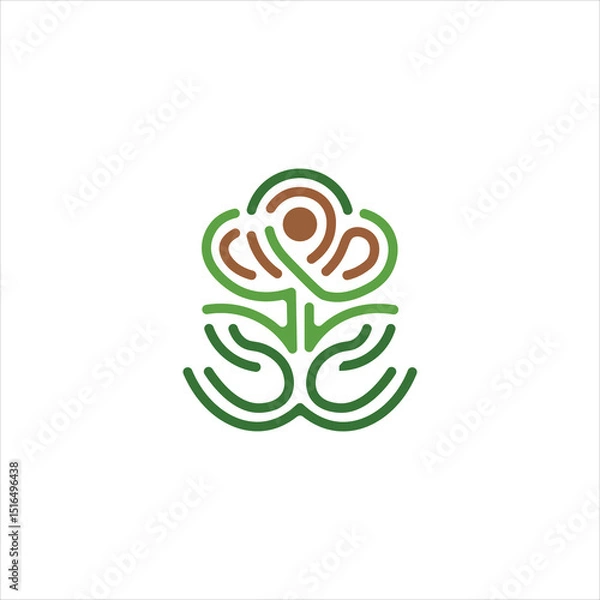 Obraz Leaf molecule  icon vector concept design