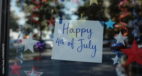 Obraz Happy 4th of July Window Decoration Stars