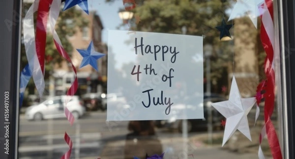 Obraz Happy 4th of July window display