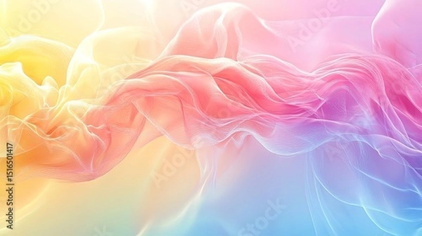 Obraz Ethereal silk ribbons swirling in a dreamy dance of pastel colors a celebration of softness and fluid motion rendered in