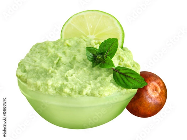 Obraz Avocado Guacamole  Hintergrund transparent PNG cut out