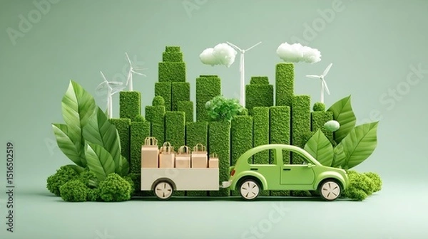 Fototapeta Harnessing Renewable Energy for Carbon Reduction Sustainable Solutions and a Greener Future Powering the World with Clean Resources Innovation in Eco Friendly Technologies
