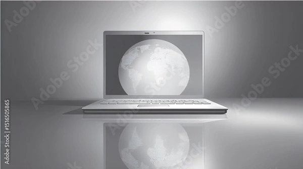 Fototapeta Laptop Vector Graphic Design Illustration Gray Background Computer Technology Digital Device Mockup Workspace Concept Creative Design Element Tech Illustration Marketing Material
