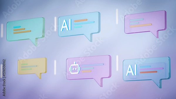 Fototapeta A Futuristic Visual Representation Ideal for AI - related Presentations and Tech - themed Displays