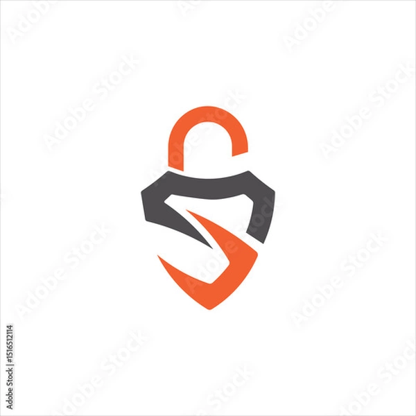 Obraz Modern and Simple Cyber Security Digital Logo Vector Icon. 
