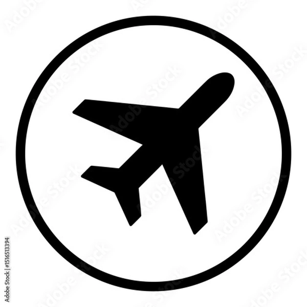 Obraz Plane airport round icon