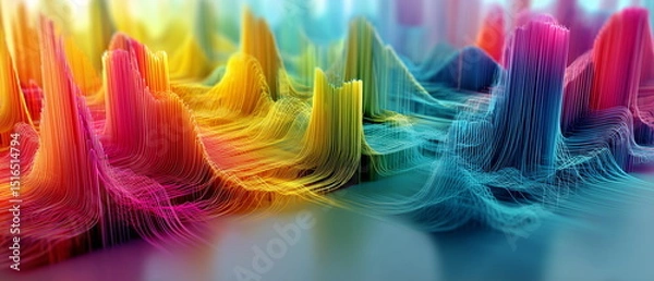 Fototapeta New age of mass data visualization and outcome analysis. Data science and visual management design output concept. technology and abstract background. Hand edited, generative AI based.
