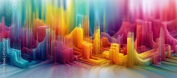 Fototapeta New age of mass data visualization and outcome analysis. Data science and visual management design output concept. technology and abstract background. Hand edited, generative AI based.
