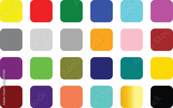 Obraz Collection of twenty one colorful rounded square shapes displaying various vibrant tones