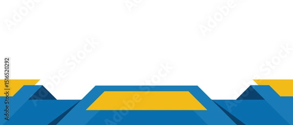 Obraz Modern blue and yellow abstract banner background. Professional blue and yellow presentation border. Vector illustration